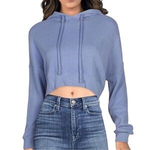 Wildfox Women's Slouchy Cropped Trenton Hoodie Dusk Small